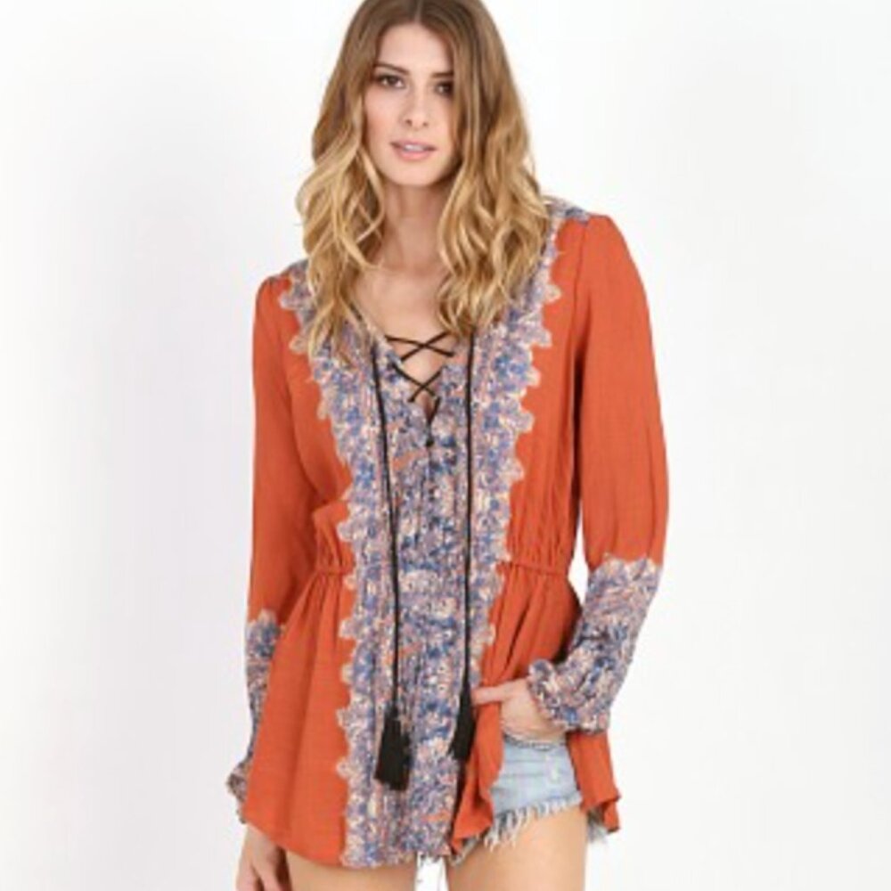 Free People Wildest Moments Tunic In Persimmon, size S